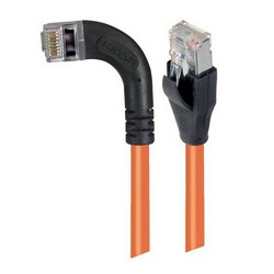 超5类屏蔽直角型跳线，直角左出线/直通，橙，7英尺（2.1米）的图片