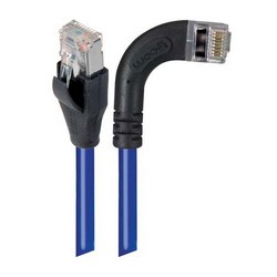 超5类屏蔽直角型跳线，右出线/直通，蓝，1英尺（0.3米）的图片