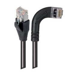 超5类屏蔽直角型跳线，右出线/直通，黑，7英尺（2.1米）的图片