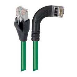超5类屏蔽直角型跳线，右出线/直通，绿，7英尺（2.1米）的图片
