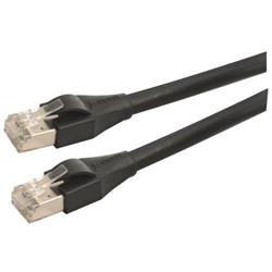 超5类屏蔽户外级线缆组件，RJ45/RJ45，黑，1英尺（0.3米）的图片