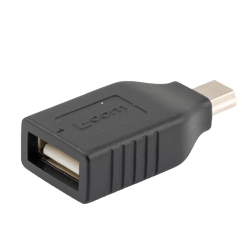 USB 2.0适配器耦合器，屏蔽，A型母插孔至迷你B5型公插头，直列式，黑色的图片