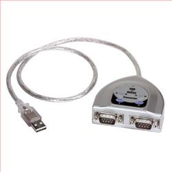 USB至RS232转接器，2个RS-232 DB9公头的图片