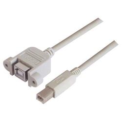 USB B型耦合器线缆，穿壁式母头/B型公头，3米的图片
