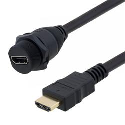 HDMI Female Waterproof to HDMI Male standard length 3M的图片