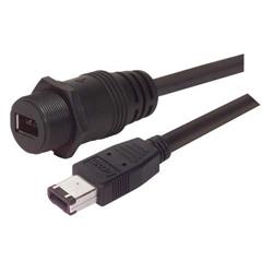 IP67 IEEE 1394 6针线缆，IP67母头/公头，5.0m的图片
