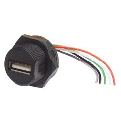 USB 2.0 防水A型插座, 带10in/25.4cm引线的图片