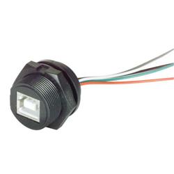 USB 2.0 防水B型插座, 带10in/25.4cm引线的图片
