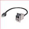 USB A型耦合器线缆，穿壁式A母头/自锁型A公头，120英寸（3米）的图片