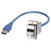 USB 3.0 A型耦合器，母头穿壁式/A型公头，1.0m的图片