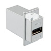 ECF法兰面板安装式USB3.0高保持力转接头/耦合器，A型母头至A型母头，镀铬屏蔽ABS，银的图片