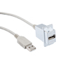 USB 2.0 特优型线缆组件, A 型母头面板安装耦合器 / A 型公头, 36in/ 0.9m, 浅灰色的图片