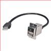 USB A型耦合器线缆，穿壁式A母头/自锁型A公头，72英寸（1.8米）的图片