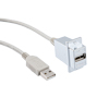 USB 2.0 特优型线缆组件, A 型母头面板安装耦合器 / A 型公头, 72in/ 1.8m, 浅灰色的图片