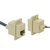面板安装式水晶头母座，3类，RJ45K（8×8K），带导线，30µ，乳白的图片