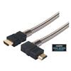 带以太网功能直角型金属铠装HDMI 线缆，公头/公头，5米的图片