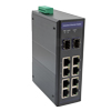10端口工业以太网DIN导轨交换机，8x RJ45 10 / 100TX PoE 802.3at 30W /端口120W总预设功率，1x RJ45 10/100 / 1000TX，1x SFP 1000FX的图片