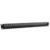 1.75"x19" (1U) 24 Port  Right Angle Category 6 Shielded Feed-Thru Coupler panel with Cable Manager的图片