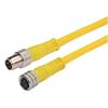 Brad® Nano-Change® M8线缆，3针，IP68级，公头/母头，24AWG，PVC，黄，1米的图片