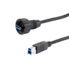 防水型USB3.0线缆组件，IP67 A型公头/标准B型公头，30/24AWG，PVC黑色护套，1.5米的图片