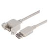 USB 2.0 线缆, A型面板安装母头 / A型公头, 1m, 灰色的图片