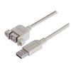 USB B型耦合器线缆，穿壁式母头/A型公头，1米的图片