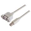 USB B型耦合器线缆，穿壁式母头/B型公头，3米的图片