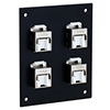 Universal Sub-Panel, 4 110 Shielded Category 6ATool-less PoE+ Compliant Jacks的图片