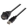 USB2.0 线缆 , 防水面板安装 A 型母头 / A 型公头 , 3.0m, 黑色的图片