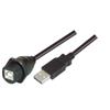 USB2.0 线缆 , 防水面板安装 B 型母头 / A 型公头 , 2.0m, 黑色的图片